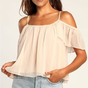 NWT Lulus | Got Me Moving Blush Pink Off-the-Shoulder Top | XL